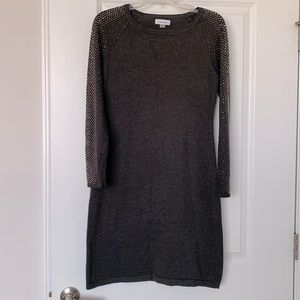 Calvin Klein Rhinestone Sleeve Sweater Dress